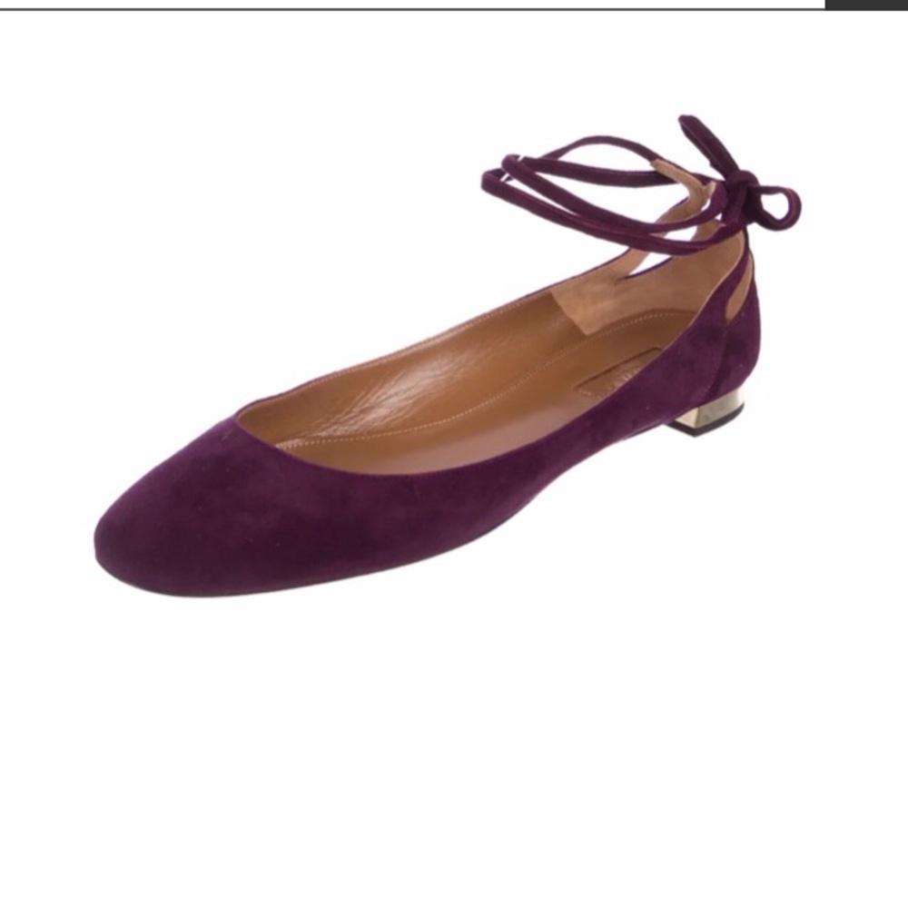 Aquazzura Heart Breaker Flats with Ankle Tie